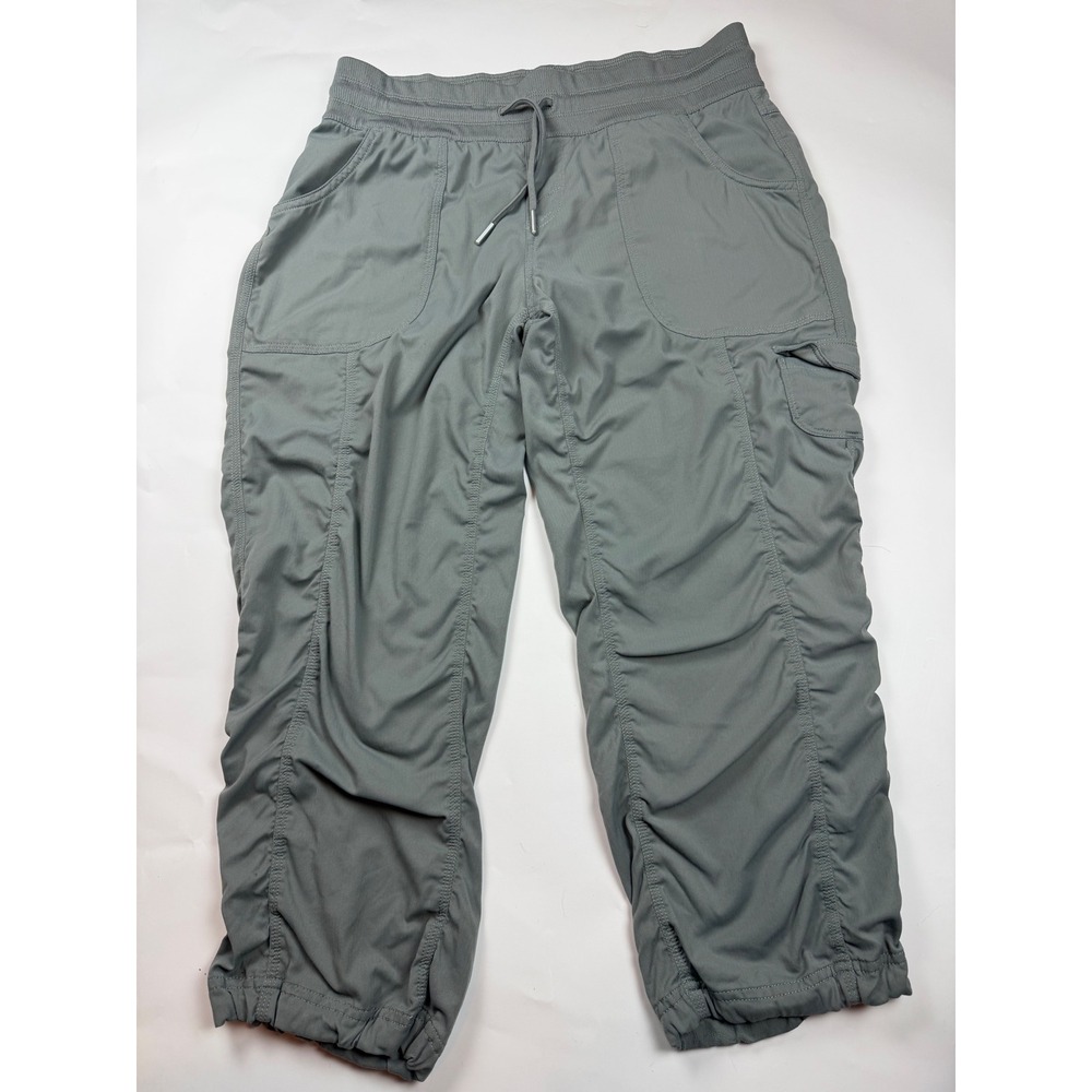 The North Face Aphrodite 2.0 Gray Ruched Cargo Capri Pants Womens Medium